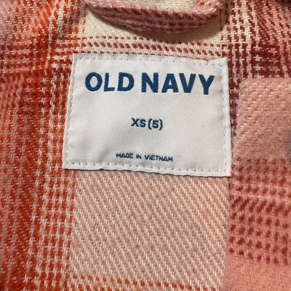 Old Navy Kids Plaid Button-Down Shirt - Pink and Orange